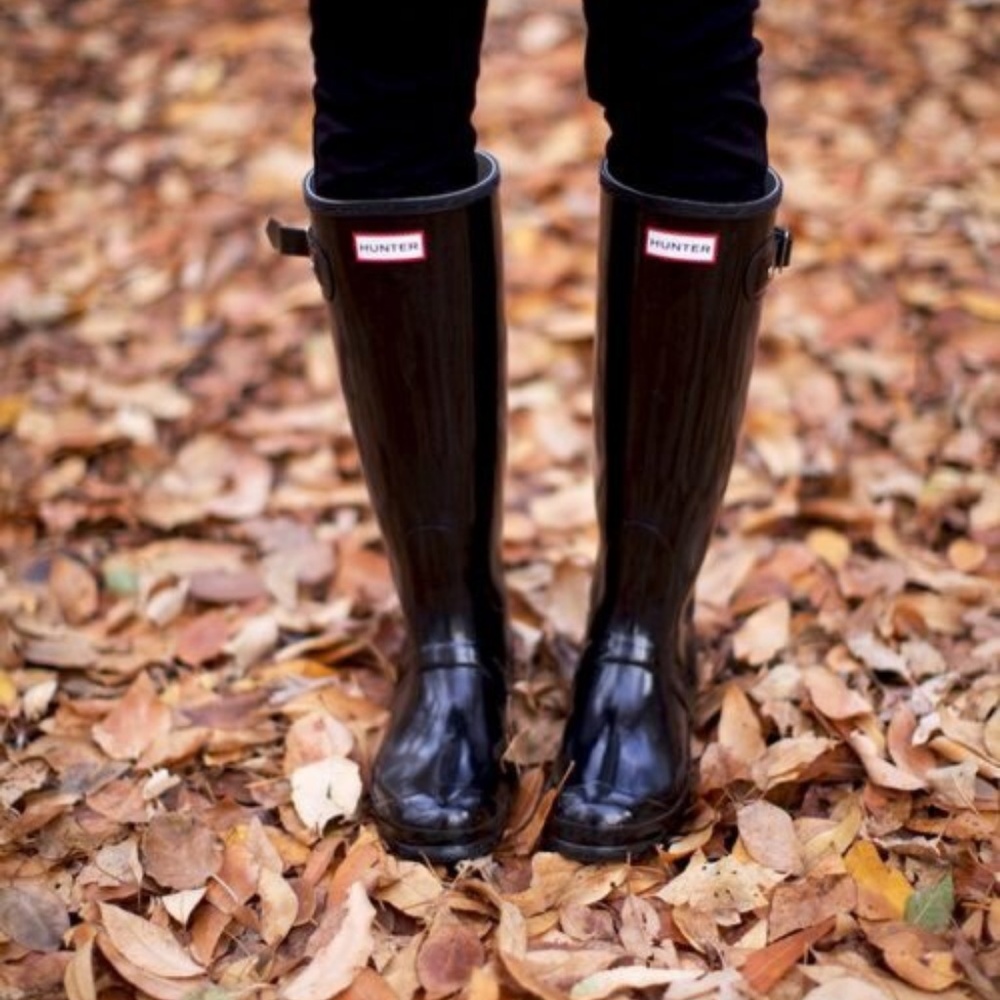 Black Hunter Tall Gloss Rain Boots
